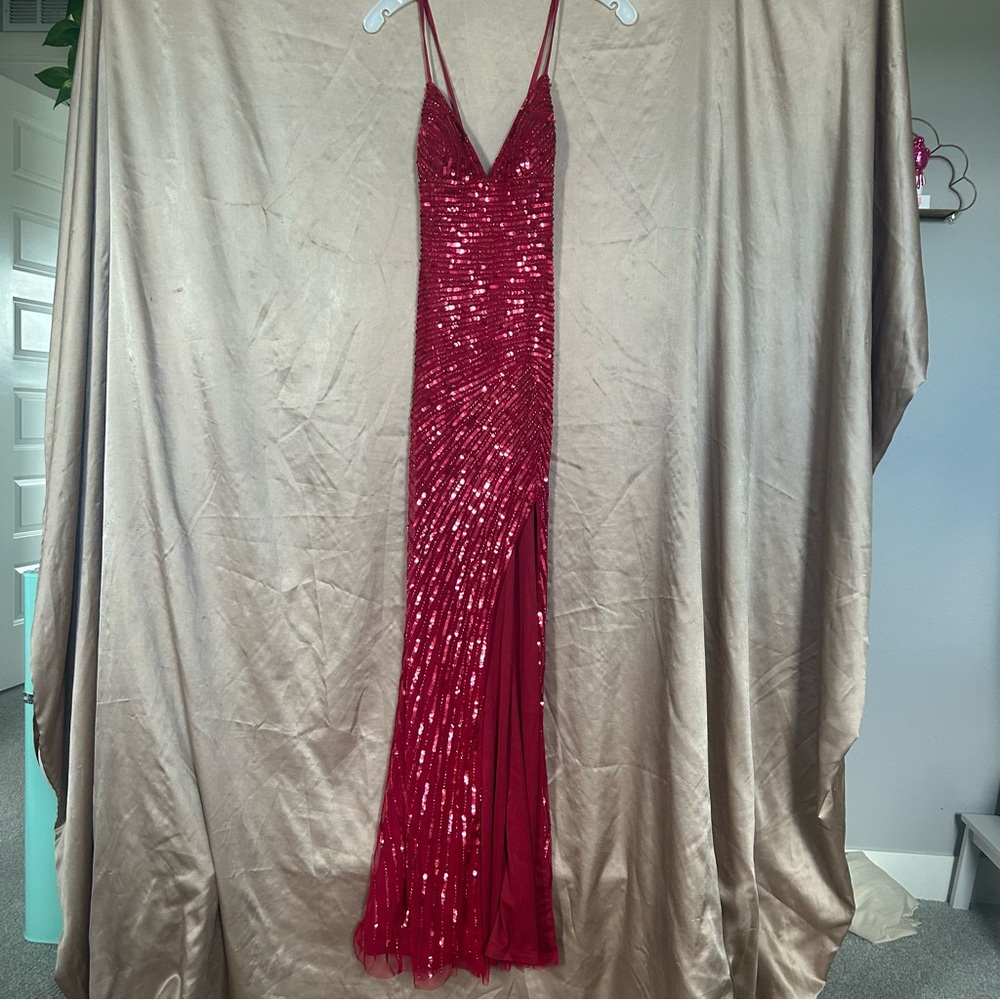 NWT David’s Bridal Red Sequin Dress